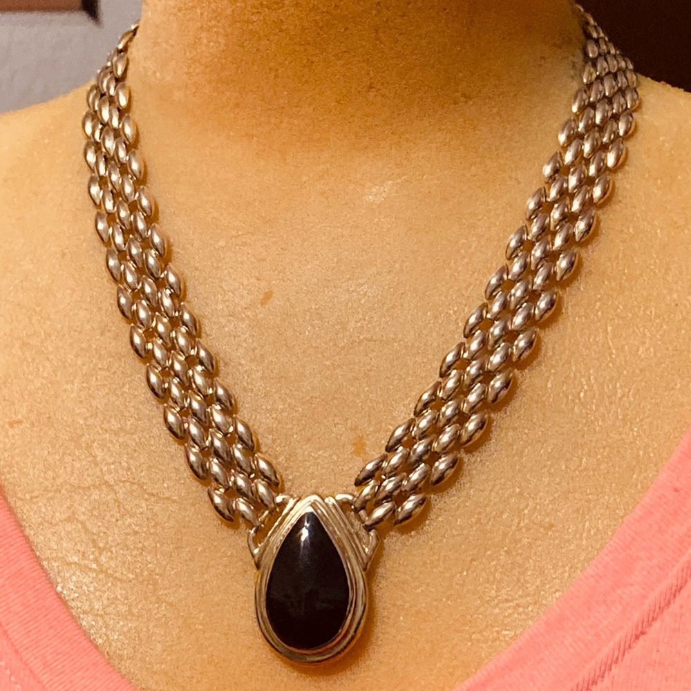 Beautiful black stone necklace